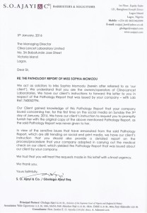 Sophie Momodu's letter on pathology